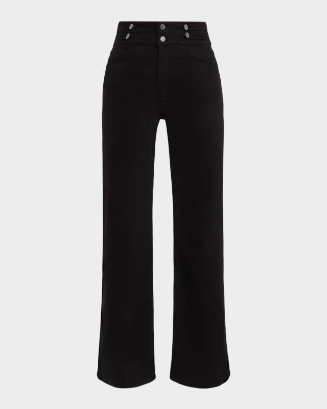 Liv Double-Button Wide-Leg Jeans